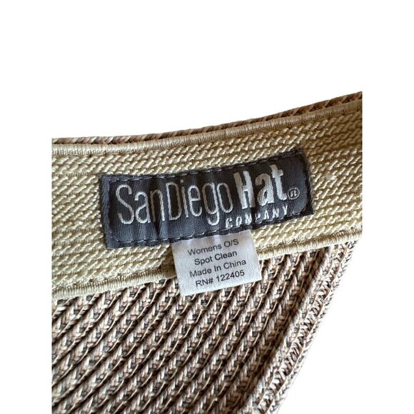 Womens Tan Woven Sun Visor Hat By San Diego Hat Co. - Picture 5 of 5